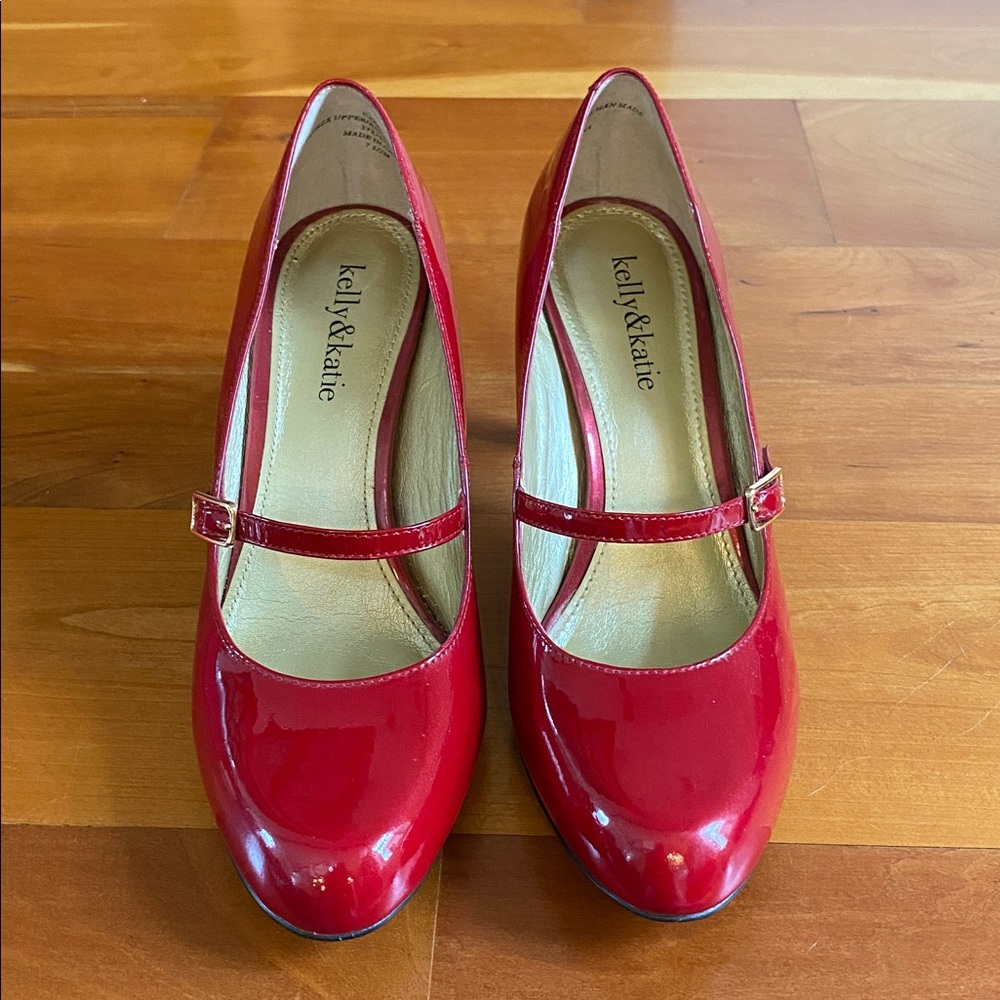 Kelly & Katie Glossy Red Mary Jane Heels